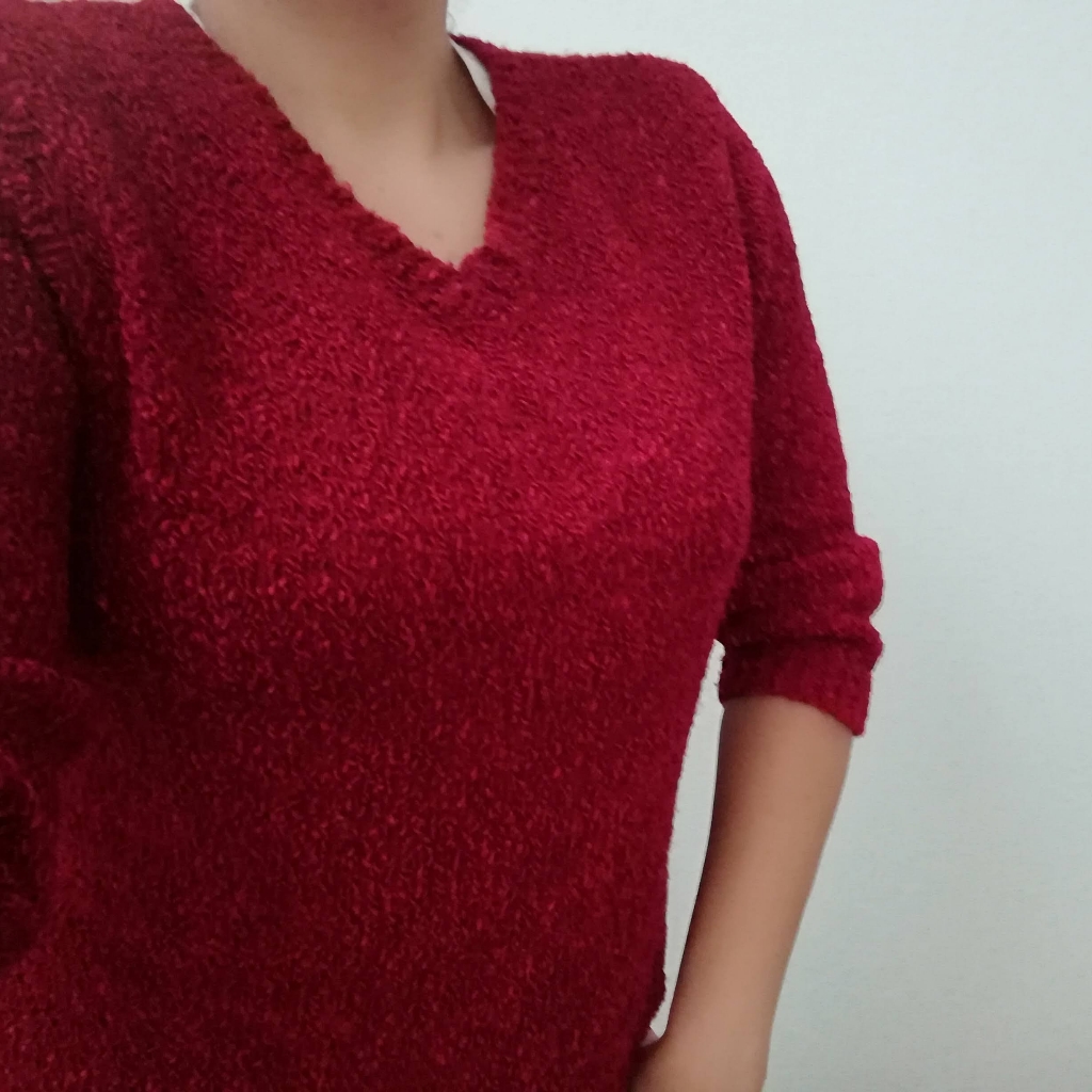 Cherry V-Neck Pullover